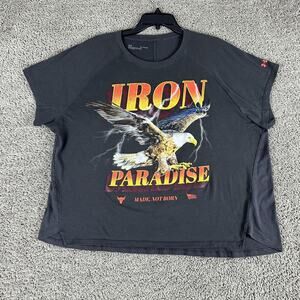 Under Armour Project Rock Iron Paradise Shirt Womens XL Made Not Born Eagle Gym
